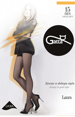 Gatta Classic Nero Black 15 Denier Tights | LAURA-BL