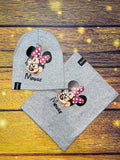 Toddler Girls' Gray Beanie and Neck Warmer Set with Minnie Mouse 1-3 years | TOM-02-XS-G