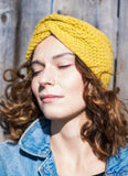 Women's Yellow Mustard Wide Ear Warmer Headband | 20828-6
