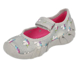 Befado Gray School Slippers with Unicorns Pattern | 109P233