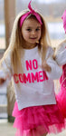 Girl's White Cotton Sweatshirt "No Comment" | Q-016