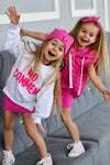 Girl's White Cotton Sweatshirt "No Comment" | Q-016