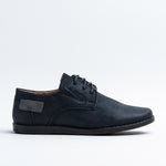 Wojtyłko Boys' Elegant Navy Blue Leather Oxfords | 3W1377GN
