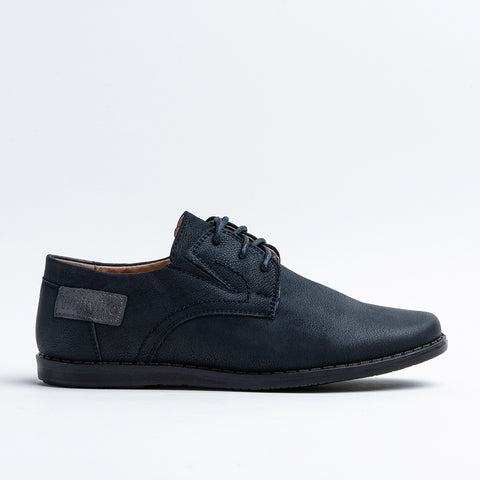 Wojtyłko Boys' Elegant Navy Blue Leather Oxfords | 3W1377GN