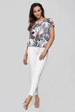 White Casual Shirt with Floral Pattern | BD1800-512