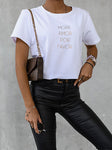 White T-Shirt with More Amor Por Favor Print | FL-21