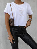White T-Shirt with More Amor Por Favor Print | FL-21