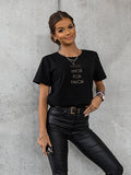 Black T-Shirt with - More Amor Por Favor Print | FL-19