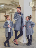 Girls' VOGA Gray Spring Coat with Decorative Zipper | V-28