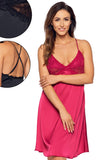 Women's Satin Nightgown with Lace | AURORA