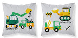 100% Cotton Double Sided Pillowcase with Green Excavator Print | 3956A-P