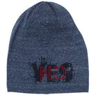 Navy Blue Cotton Beanie with YES, NO Print 4-15 years  | 40/179-NB-2