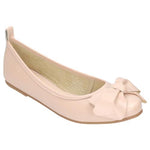 Wojas Powder Pink Leather Ballet Flats with Bow | 44007-54