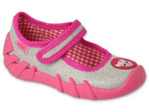 Befado Pink & Gray Koala Daycare Slippers SPEEDY | 109P251