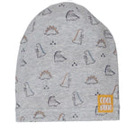 Gray Cotton Beanie with Dinosaur Pattern ~ 6-12 years | 44/136