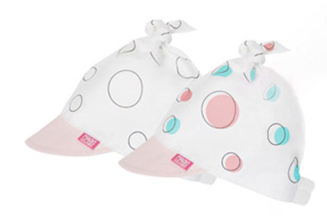 100% Cotton Summer Head Scarf with Visor, Top Knot and Magic Dots | 44/277