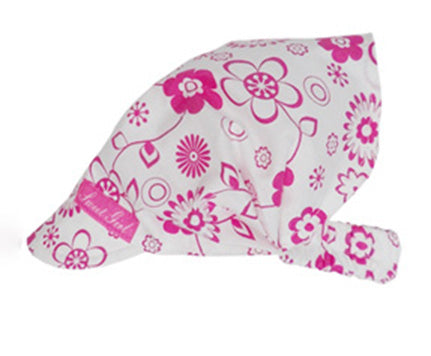 100% Cotton Summer Floral Head Scarf with Visor and Back Band | 44/305