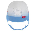 Summer Cotton Hat with Whale Print, Visor and Chin Straps | 44/307