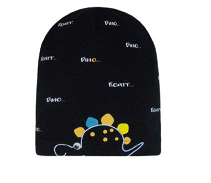Spring Boys' Black Beanie with Dinosaur Print ~ 4-10 years | 46/060-BL