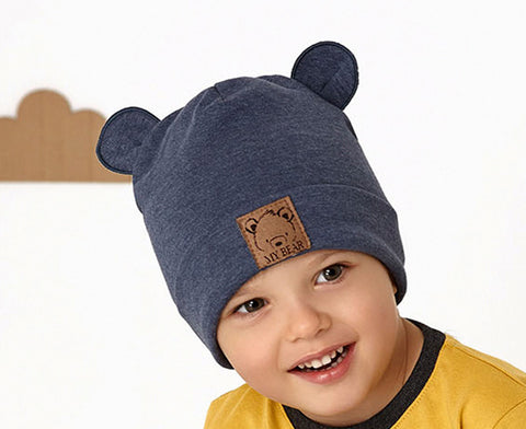 Spring Boys' Dark Blue Beanie with Ears ~ 2-6 years | 46/126