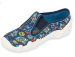 Befado Dark Blue School Slippers with Comic | 290X233