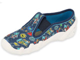 Befado Dark Blue School Slippers with Comic | 290X233