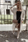 Beige Fuzzy Knitted Cardigan | MIA