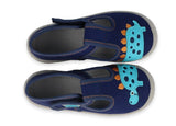 Befado Navy Blue School Slippers with Dinosaur Patch HONEY | 531P118
