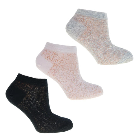 Girl's Three-pack of Lace No-show Socks | CSG170-034