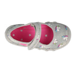 Befado Gray School Slippers with Unicorns Pattern | 109P233