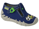 Befado Dark Blue School Slippers with Soccer Ball SPEEDY | 110P445
