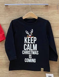 MIMI Boys' Long Sleeved Black Shirt with Christmas Keep Calm | S-109