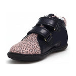 Bartek Girls' Navy Blue-Leopard Prophylactic Leather Ankle Sneakers | 11703-0-91E