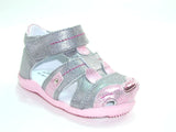 Kornecki Girls' Closed-toe Silver and Pink Sandals | 6545-GRA