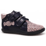 Bartek Girls' Navy Blue-Leopard Prophylactic Leather Ankle Sneakers | 11703-0-91E