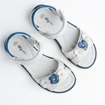 Wojtyłko Girls' Silver Open-toe Sandals | 3S2420-SI