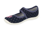 Befado Dark Blue School Slippers with Hearts | 945X465