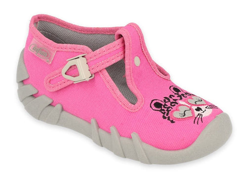 Befado Pink School Slippers Cat SPEEDY | 110P452