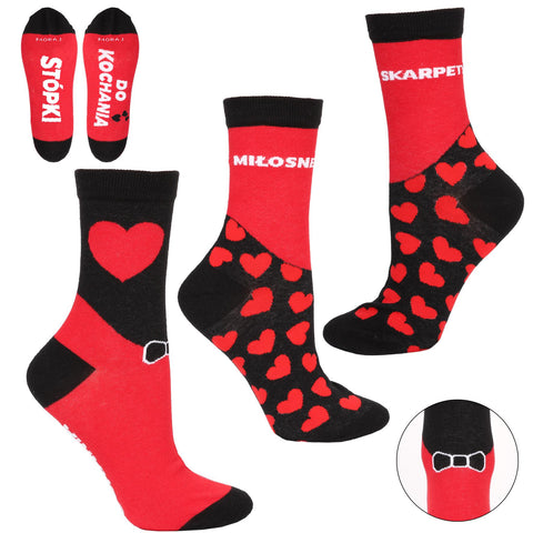 Women's Socks Set with Hearts Pattern - 2 Pairs | CSLW300-017
