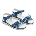 Wojtyłko Girls' Metallic Blue Open-toe Sandals | 3S2420-MB