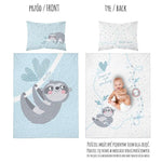 100% Cotton Kids' Double-Sided Duvet Set with Sloth - 100 x 135 cm | PPG-025