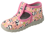 Befado Salmon School Slippers with Panda Pattern FLEXI | 528P052