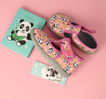 Befado Salmon School Slippers with Panda Pattern FLEXI | 528P052