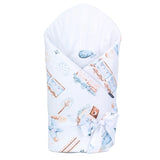 Baby Swaddle Wrap with Extra Back Support and Trains Pattern - Rożek-Becik | SSN-043