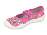 Befado Pink School Slippers with Comic Pattern | 114X483