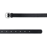 Wojas Women's Black Leather Belt With Round Buckle | 9973-51