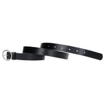 Wojas Women's Black Leather Belt With Round Buckle | 9973-51