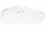 AC Big Girls' White Sneakers with Floral Pattern | 122/22-W