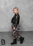 Girl's Black Eco Leather Biker Jacket | S-52