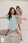 All For Kids Girls' Mint Ruffled Tunic Dress | S-150